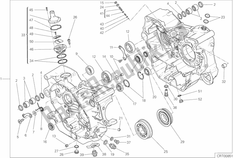 Todas as partes de Par Completo De Meio Cárteres do Ducati Monster 797 Brasil 2020